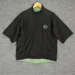 Zero Restriction Rain Jacket Mens XL Waterproof Reversible 1/2 Zip Black / Green